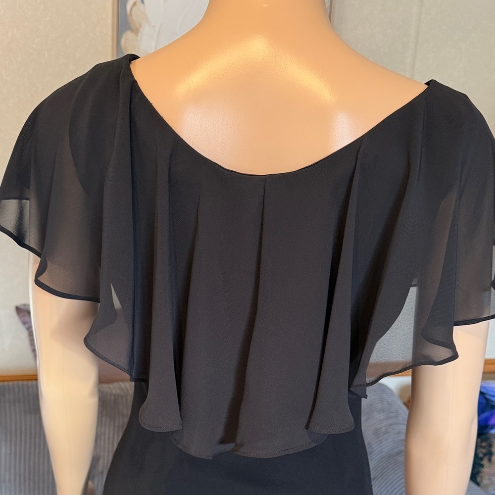 Black Ruffle-Front Women’s Dress - Picture 8 of 15